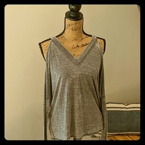 Express cold shoulder long-sleeve shirt